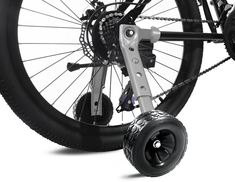 MOSHAY Roll Over Image to Zoom in Bicycle Training Wheels Fits 16 18 20 22 24 inch Variable Bike (black1) - Image 2